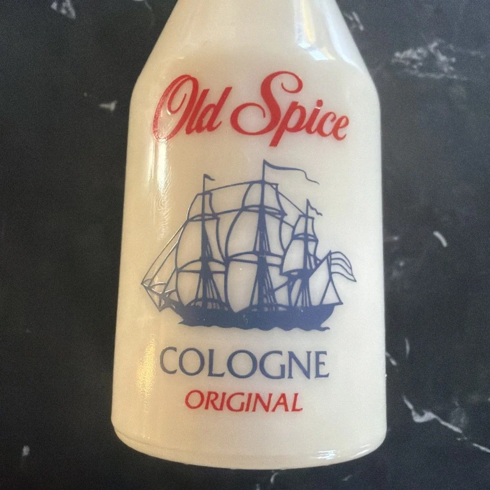 Vintage Old Spice Original Cologne 2.5oz in Original Cream Glass Bottle